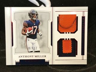 7/17 Anthony Miller 2018 National Treasures Dual Patch Red Bears Rookie Rc