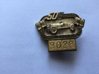 Vintage 1961 50th Indianapolis Motor Speedway Indy 500 Pit Badge Pin