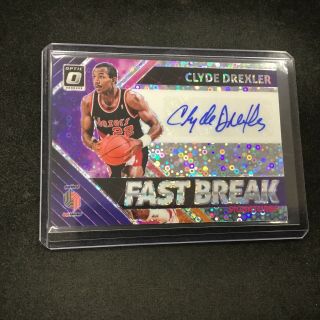 Clyde Drexler 2018 - 19 Donruss Optic Basketball Fast Break Autograph Sp Auto