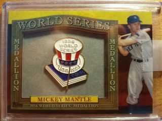 Mickey Mantle 2011 Topps 1956 World Series Medallion Patch Ny Yankees Hof ;]