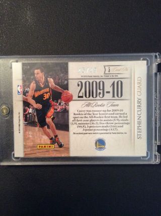 2009 - 10 Stephen Curry National Treasures RC 45/49 5 Piece Jersey Card 4