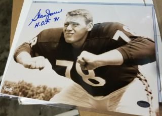 Stan Jones Signed Chicago Bears 8x10 Photo,  Beckett & Hof Inscription