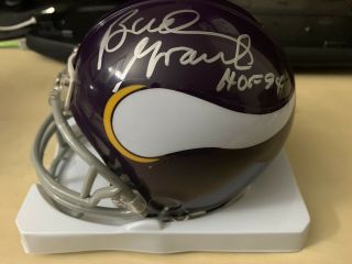 Bud Grant Nfl Hof Autographed Signed Minnesota Vikings Mini Helmet