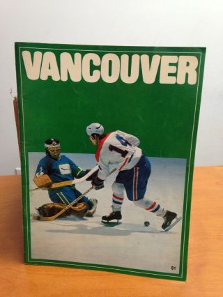 1973 Vancouver Canucks Nhl Hockey Program V.  Montreal Canadiens