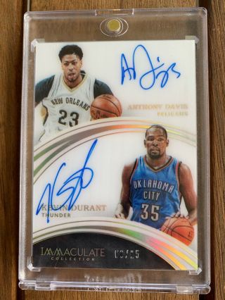 2015 - 16 Panini Immaculate Kevin Durant Anthony Davis Dual Auto /25