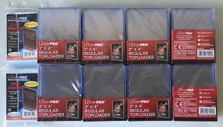 200 Ultra Pro Regular Toploader Trading/sports Card Holders & 200 Sleeves