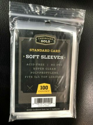 Cardboard Gold 100 Soft Card Sleeves Aka Penny Sleeves 100 Sleeves Cbg