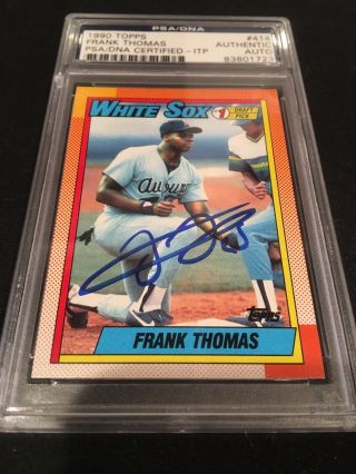 Frank Thomas White Sox Signed Auto 1990 Topps Rookie Card 414 PSA/DNA ITP 2