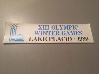 Vintage 1980 Lake Placid Winter Olympic Games Bumper Sticker,  Official,