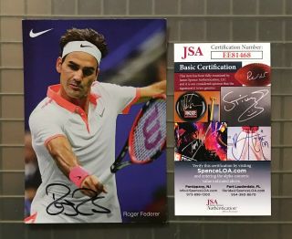 Roger Federer Signed 4x6 Nike Advertisement Ad Card Autographed Jsa Tennis