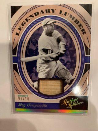 2019 Leather And Lumber Roy Campanella Relic 5/10 Dodgers Legendary Lumber