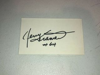 Jerry Kramer Signed Autographed Index Card - Psa/dna Bas Guarantee