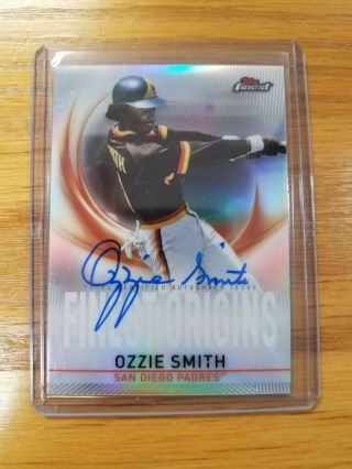 Ozzie Smith Padres 2019 Topps Finest Origins Refractor On Card Auto Autograph