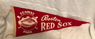 Vintage 1950s Boston Red Sox Fenway Park Felt Pennant Banner Baseball Team