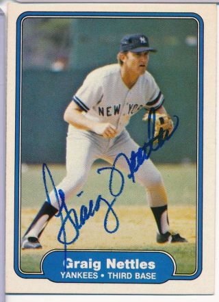 1982 Fleer Graig Nettles 46 In Person Signed Auto Autograph As195