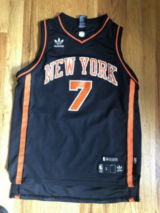Adidas Nba York Knicks Carmelo Anthony 7 Boys Black Limited Edition Jersey L
