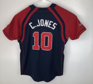 Atlanta Braves Chipper Jones 10 Nike MLB Baseball Jersey Sz Large L Embroidered 2