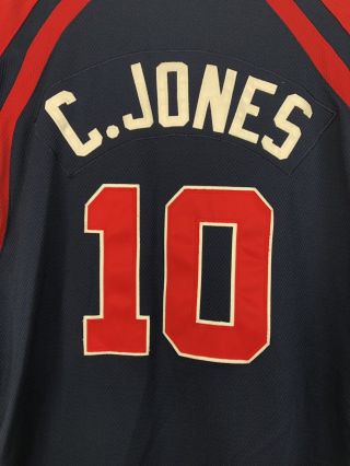 Atlanta Braves Chipper Jones 10 Nike MLB Baseball Jersey Sz Large L Embroidered 3