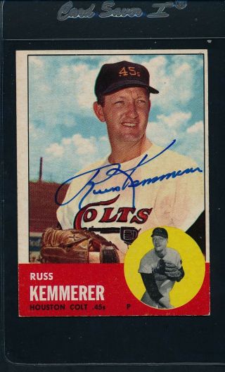 1963 Topps 338 Russ Kemmerer Colts Signed Auto 46738