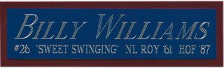 Billy Williams Chicago Cubs Nameplate Autographed Bat - Baseball - Jersey - Photo - Cap