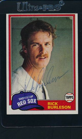 1981 Topps 455 Rick Burleson Red Sox Signed Auto 11479