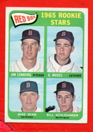 1965 Topps 573 Red Sox Rookie Stars Jim Lonborg - M.  Ryan - Gerry Moses Vgex,