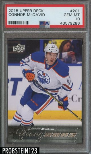 2015 - 16 Upper Deck Young Guns 201 Connor Mcdavid Oilers Rc Rookie Psa 10 1