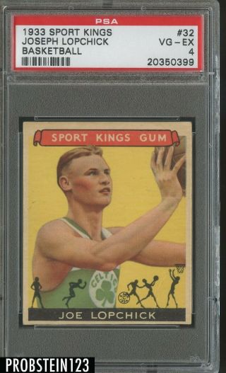 1933 Goudey Sport Kings Basketball 32 Joseph Lopchick Rc Rookie Hof Psa 4 Vg - Ex