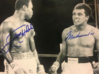 Muhammad Ali and Larry Holmes 8x10 signed 3
