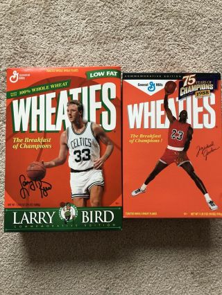 Wheaties Michael Jordan 1988 Cereal Box Commemorative Edition,  Larry Bird Box