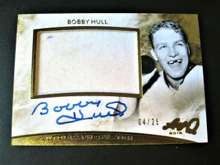 2015 Leaf Q Bobby Hull Auto Patch 4/25 Jumbo Auto Patch Game Jersey Auto Hof