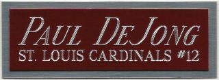 Paul Dejong Cardinals Nameplate For Autograph Signed Baseball Display Cube Case