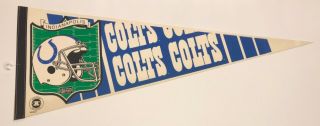 Vintage 1990s Indianapolis Colts Nfl Football Wincraft Usa Felt Pennant 12 " X29 "