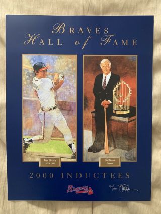 Dale Murphy Ted Turner Unsigned Braves Hall Of Fame Lithograph Atlanta