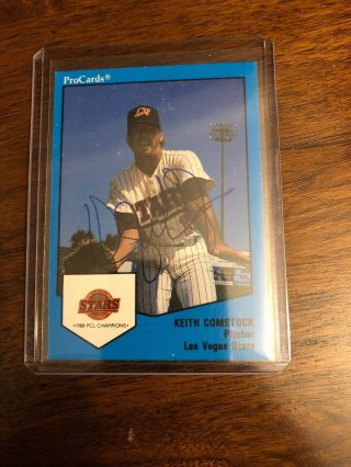 1989 Procards Keith Comstock Las Vegas Stars Espn - Signed In Person