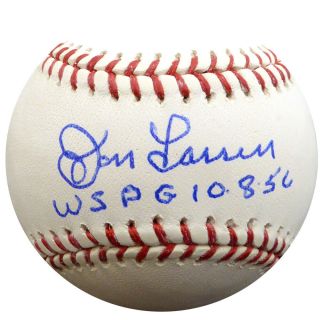 Don Larsen Autographed Signed Mlb Baseball Yankees " Wspg 10 - 8 - 56 " Psa/dna 2330