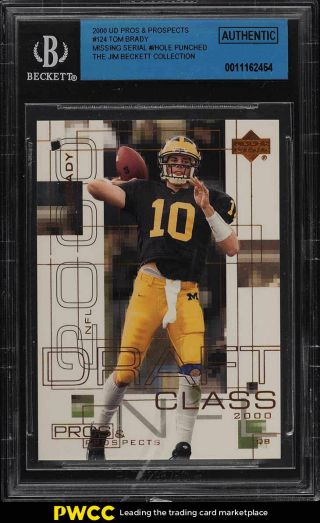 2000 Ud Pros & Prospects Missing Serial Tom Brady Rookie Rc 124 Bgs Auth (pwcc)