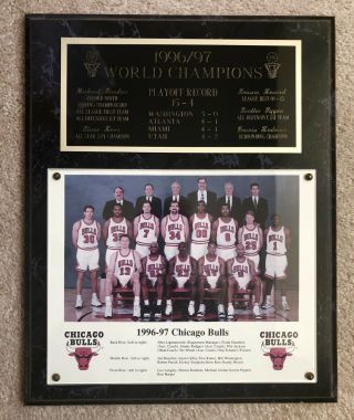 1996 - 97 Chicago Bulls World Champions Plaque 15x12