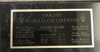 1996 - 97 Chicago Bulls World Champions Plaque 15x12 3