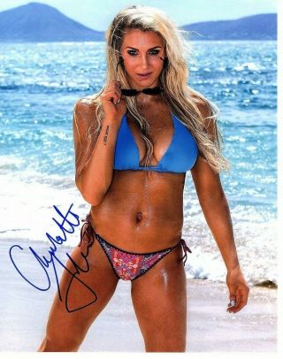 Charlotte Flair Autographed 11 X 14 Color Photo - Wwe - Nxt - Wwf - Sexy Bikini