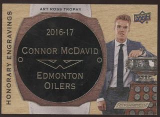 2018 - 19 Ud Engrained Connor Mcdavid Honorary Engraving Art Ross Trophy /100