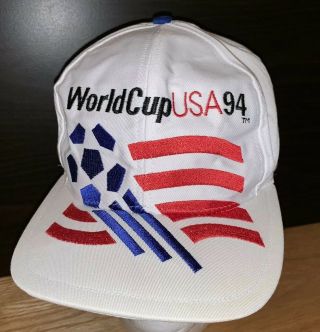 Adidas World Cup Team Usa Snap Back Hat Soccer 1994 Vintage Red White Blue