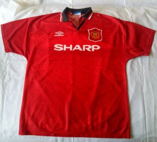 Manchester United 1994/1995 Home Football Shirt Soccer Jersey Umbro Sharp L