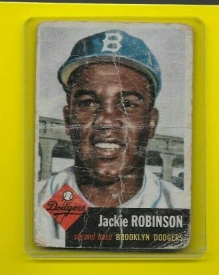 1953 Topps Jackie Robinson Brooklyn Dodgers 1 