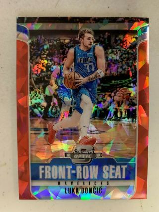 2018 - 19 Contenders Optic Luka Doncic Rc Front - Row Seat Cracked Ice Mavericks