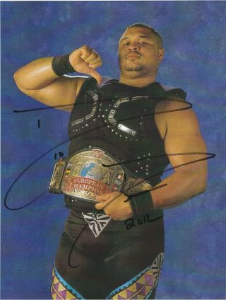 D - Lo Brown Autographed Wrestling Photo Highspots.  Com Wwe