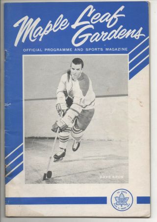 1963 - 64 Toronto Maple Leafs Nhl Program Maple Leaf Gardens Dave Keon Canadiens