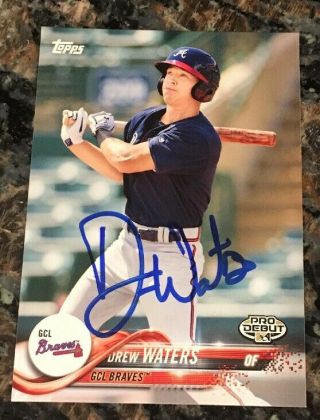 2018 Topps Pro Debut Drew Waters Signed Card Autograph
