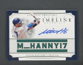 2017 National Treasures Timeline Mitch Haniger Rc Rookie Jersey Auto 96/99