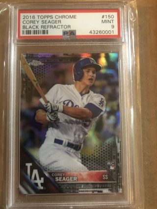 2016 Topps Chrome Black Refractor Corey Seager Rookie Rc 150 Psa 9